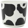 MARIMEKKO Unikko Oiva Stoneware Coffee Cup Set of 2 — Refine Your Kitchen Décor with Our Iconic Black & White Stoneware — Stylish Floral Coffee Cups to Elevate Your Drinking Experience (7oz)(Unikko Black)
