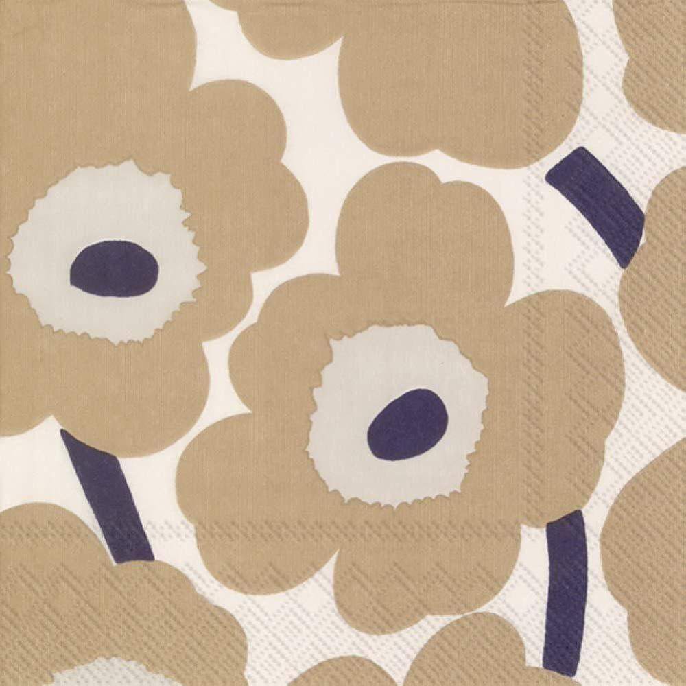 image:imageIdeal Home Range L552665 20 Count Paper Lunch Napkins Marimekko Unikko Cream Linen 65 x 65Unikko Cream