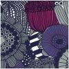 Ideal Home Range L552665 20 Count Paper Lunch Napkins, Marimekko Unikko Cream Linen, 6.5″ x 6.5″(Siirtolapuutarha Purple)